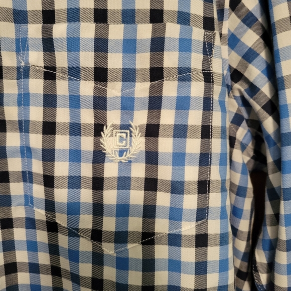 CHAPS NWT Blue Black and White Button down shirt - Picture 3 of 10